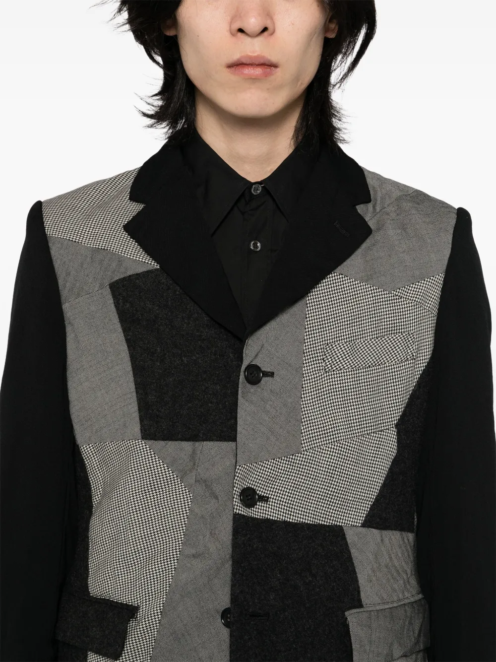 Black Comme Des Garçons Blazer met vlakken Zwart
