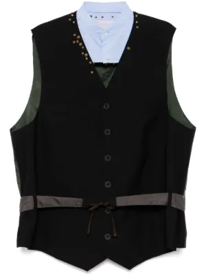 Yohji Yamamoto ストライプ ベスト | ブラック | FARFETCH JP