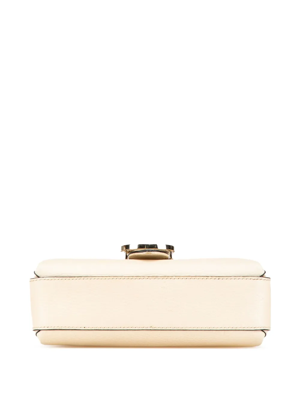 Pre-owned Gucci 2016-2024 Small Dollar Calfskin Interlocking G Crossbody Bag In White