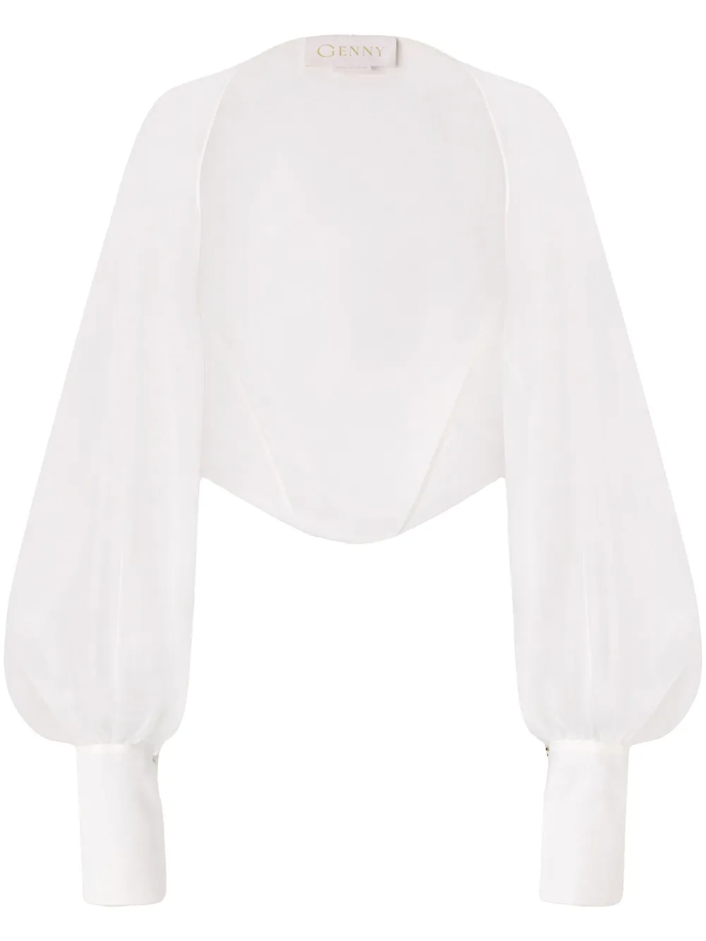 Genny Doorzichtige chiffon bolero Wit