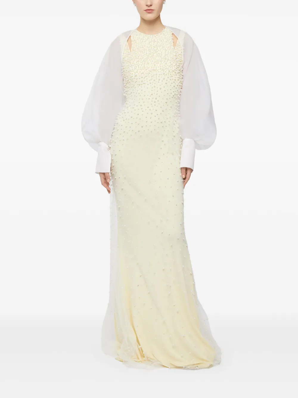 Genny Doorzichtige chiffon bolero Wit