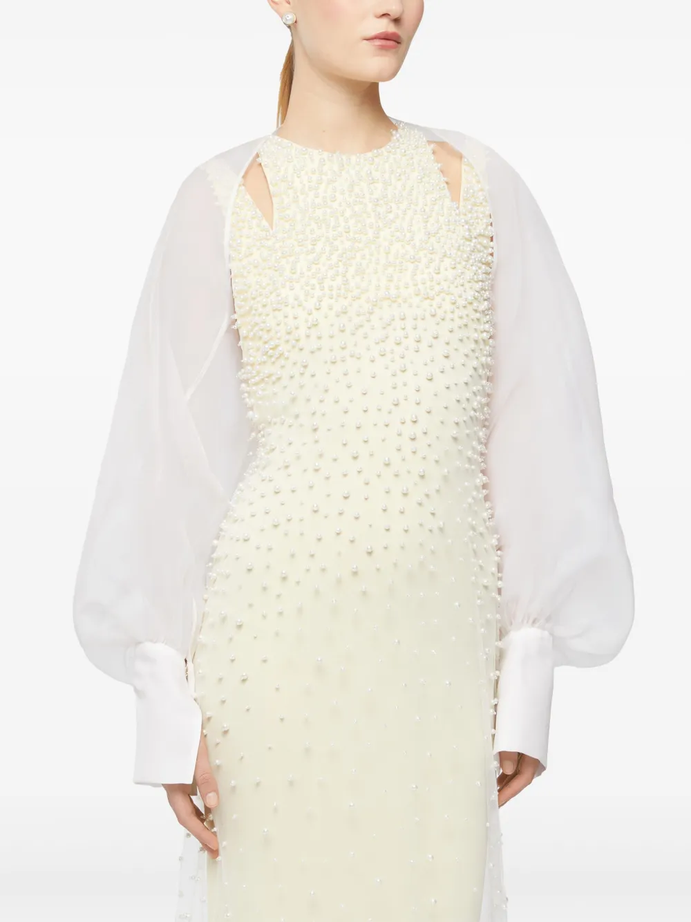 Genny Doorzichtige chiffon bolero Wit