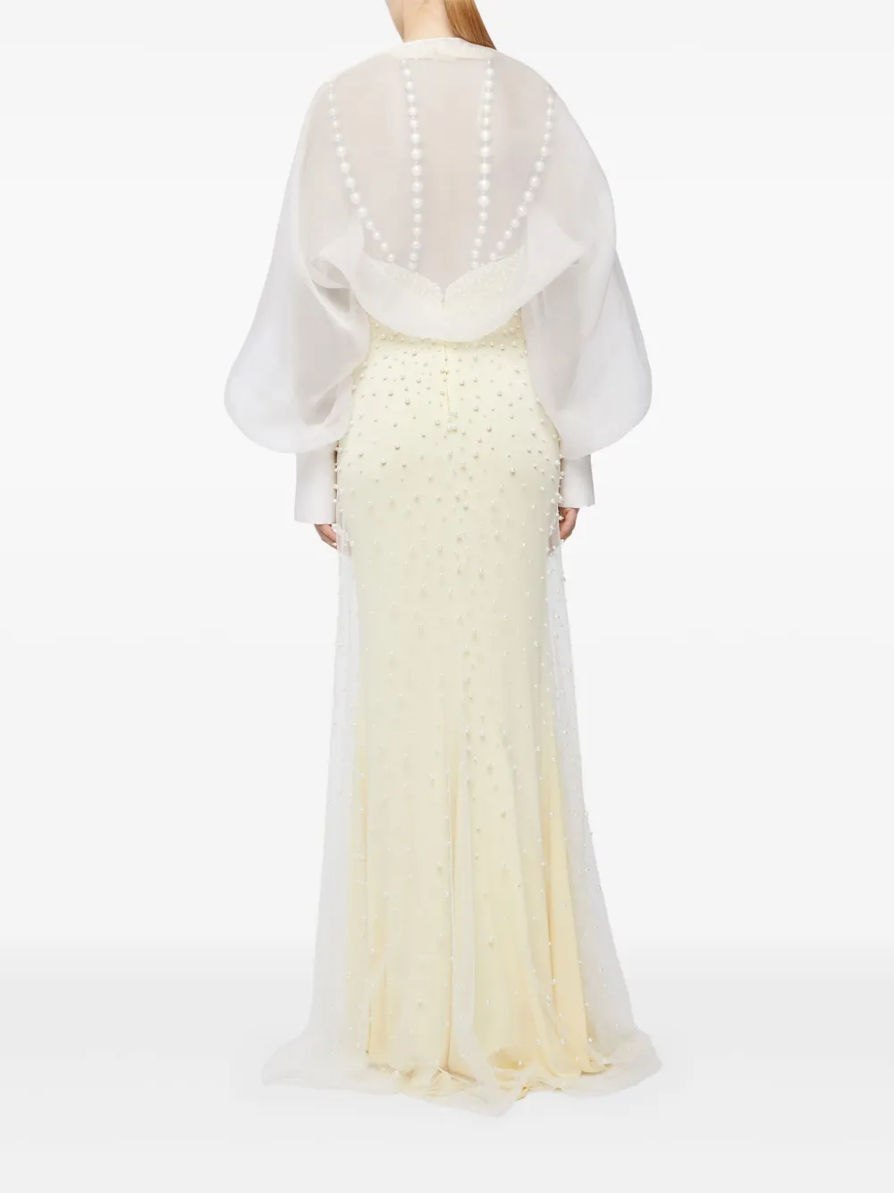 Genny Doorzichtige chiffon bolero Wit