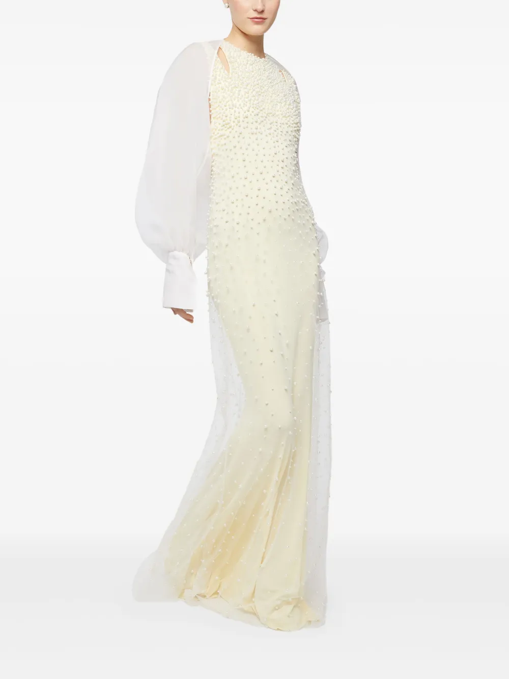 Genny Doorzichtige chiffon bolero Wit