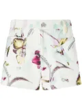 Genny abstract-pattern shorts - White