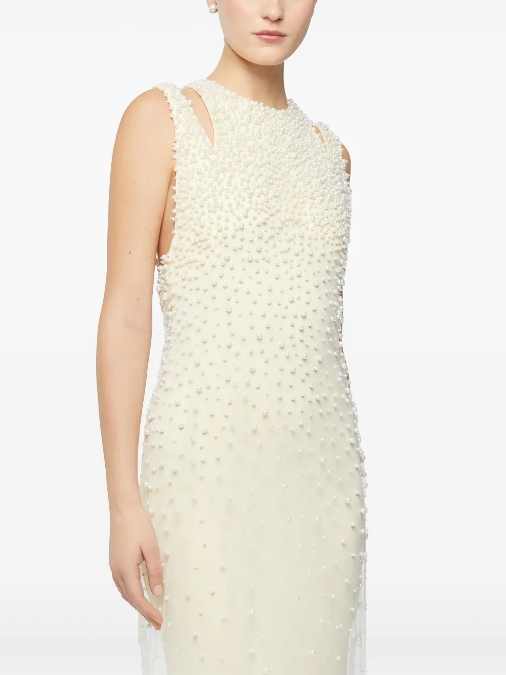 GENNY PEARL-EMBELLISHED MAXI DRESS 