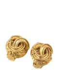 CHANEL Pre-Owned 1995 Gold Plated CC Round Clip on Earrings costume earrings