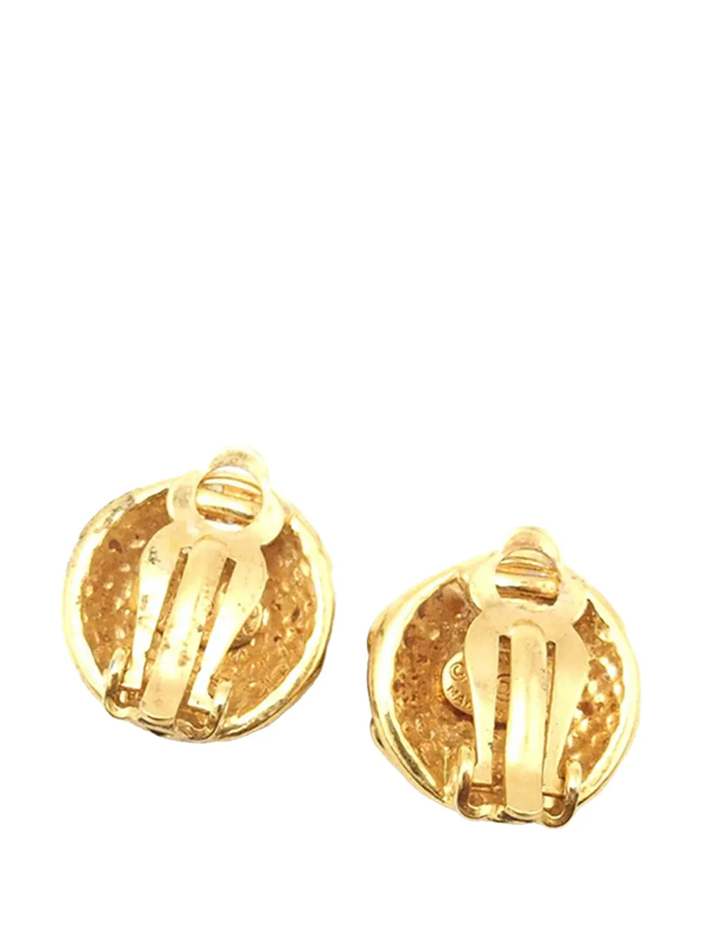 CHANEL Pre-Owned 1995 vergulde ronde oorclips met CC-logo - Goud