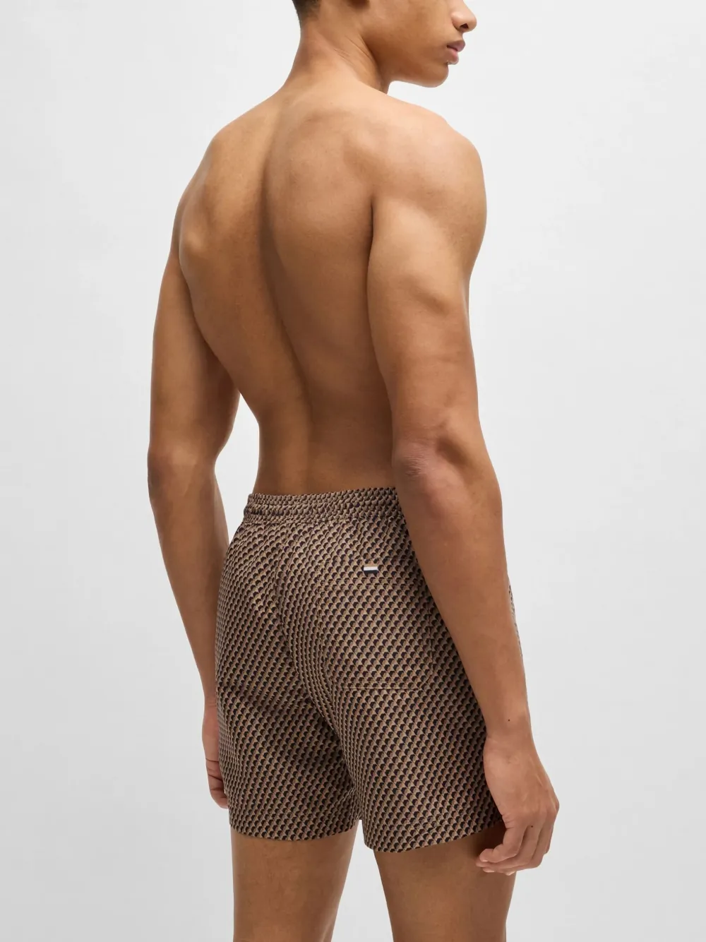 BOSS Zwembroek met print Beige