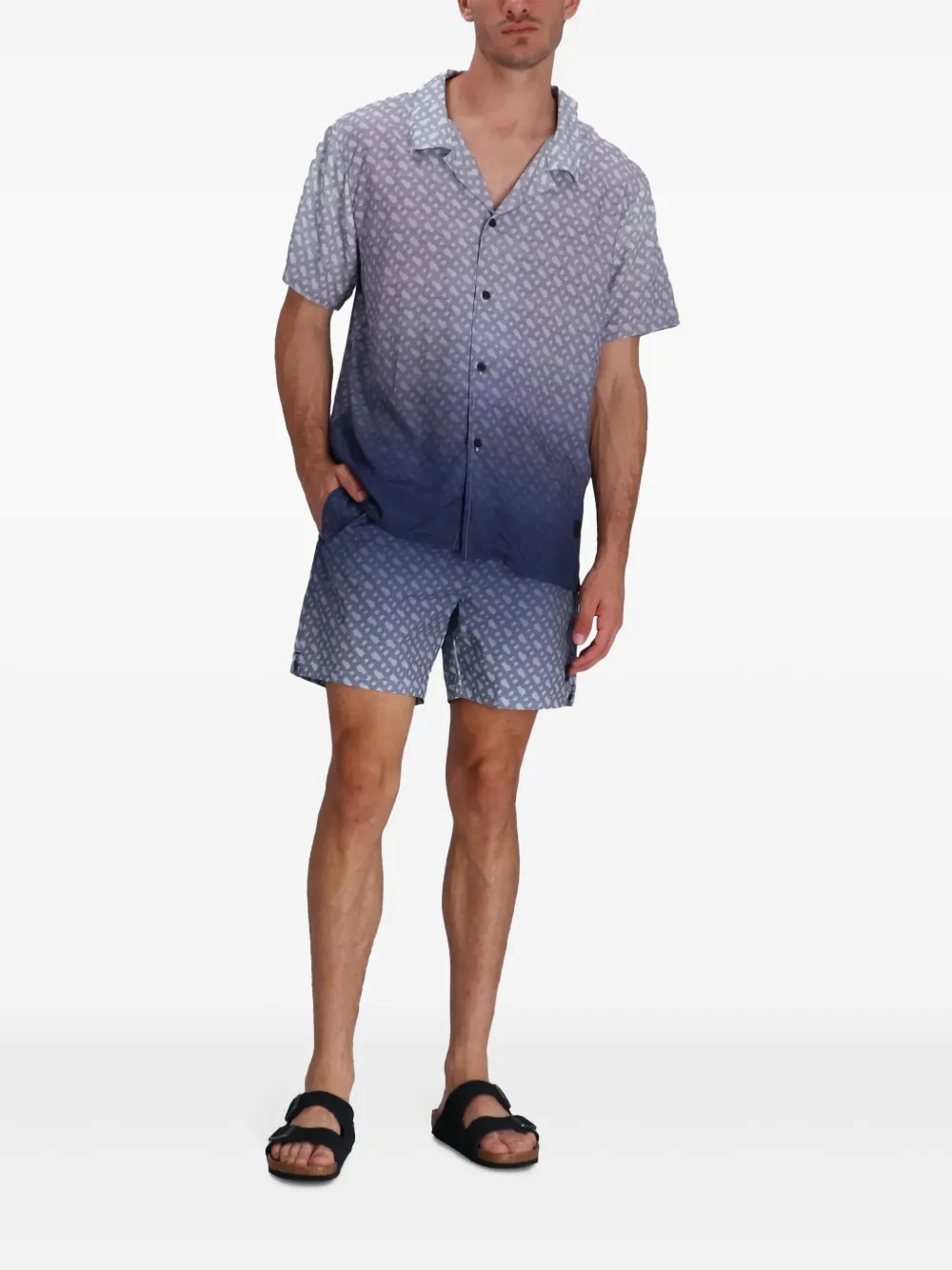 BOSS Overhemd met logoprint - Blauw