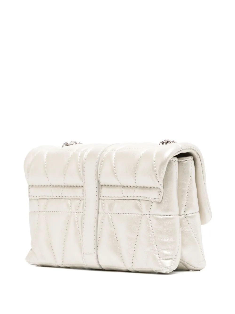 Versace Kleio metallic gewatteerde mini-tas Wit