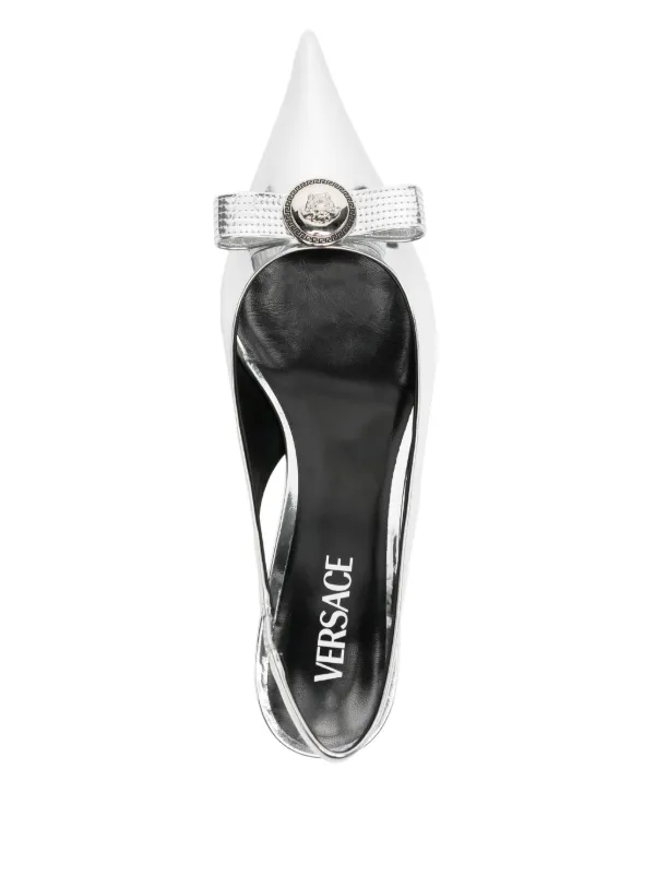 Versace 50mm Slingback Pumps | Silver | FARFETCH