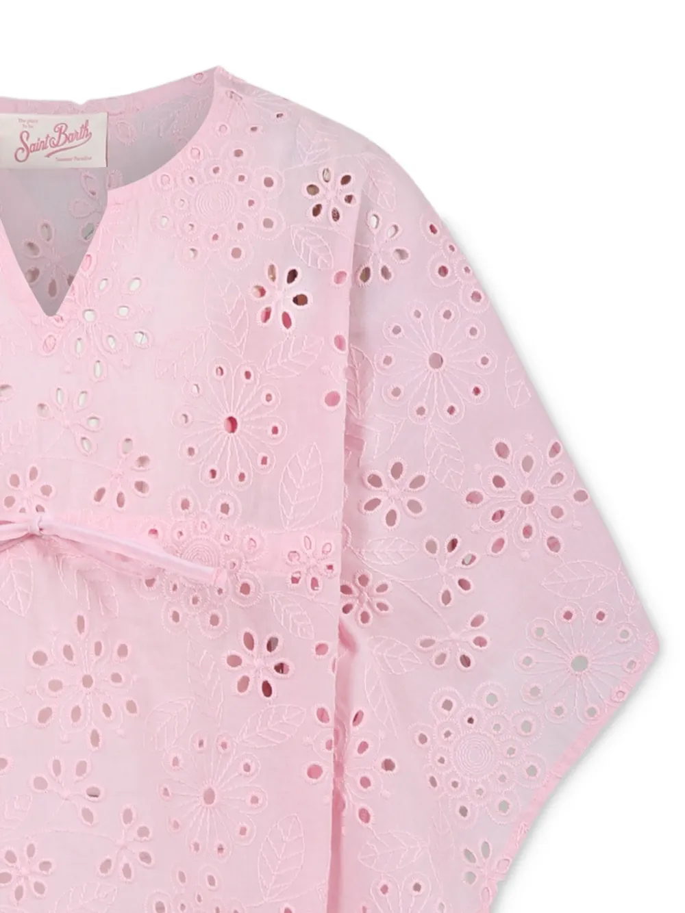 MC2 Saint Barth Kids Jurk met geborduurde bloemen Roze