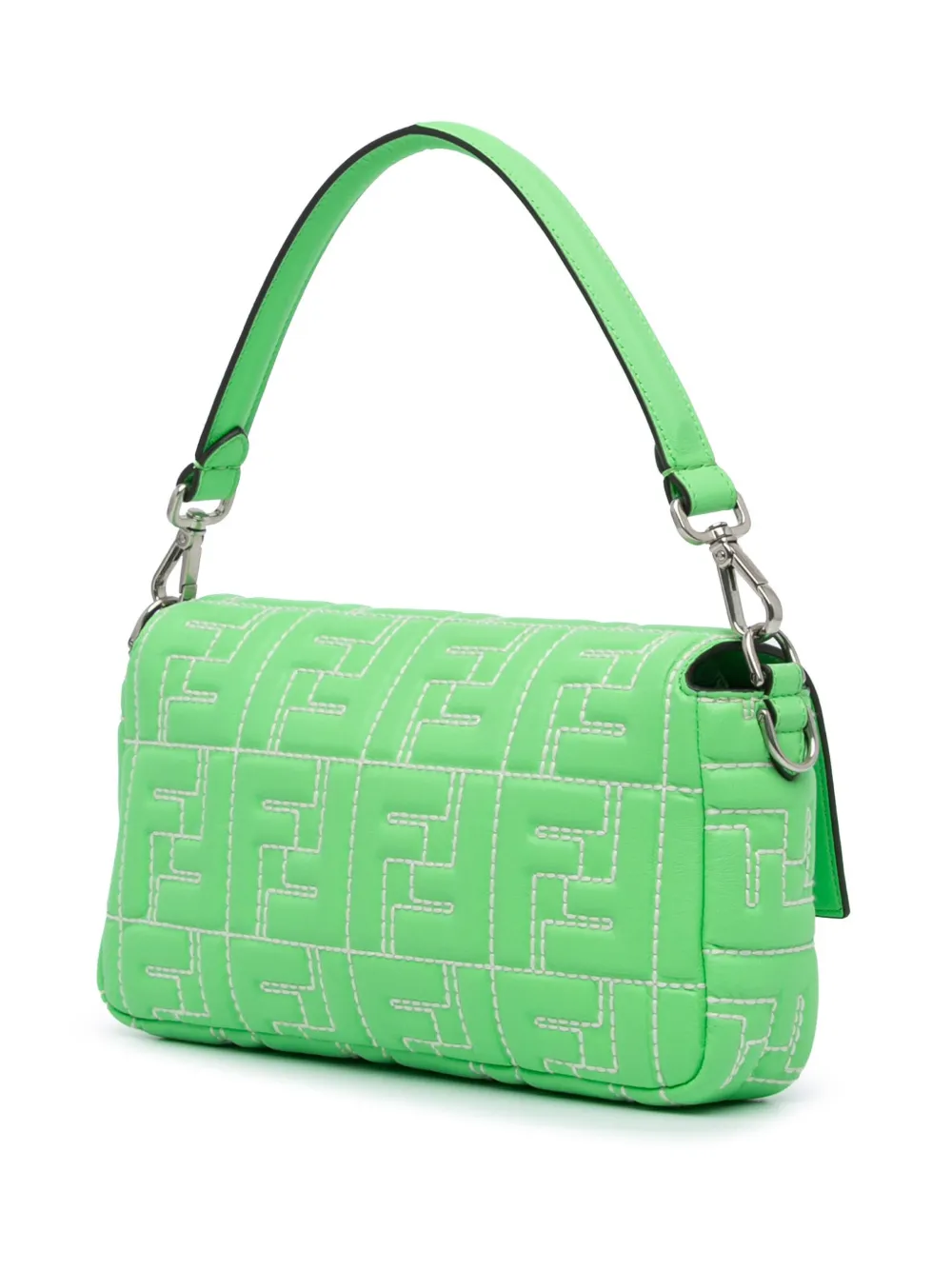 Fendi Pre-Owned 2010-2024 Zucca Baguette Stitched leren boekentas met reliëf - Groen