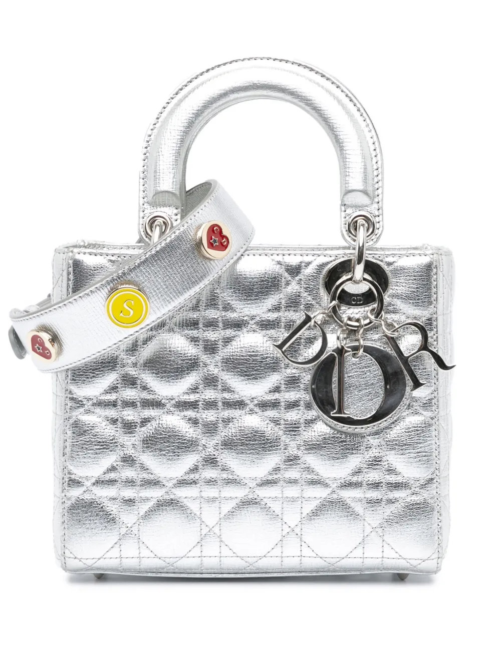 Christian Dior Pre-Owned 2018 スモール メタリック グレインカーフスキン カナージュ My ABCDior Christian Dior Pre-Owned 2018 スモール メタリック グレインカーフスキン カナージュ My ABCDior