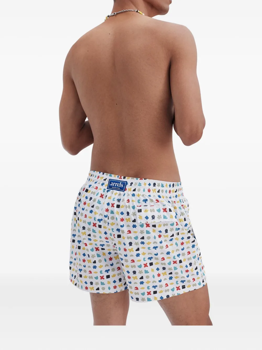 Arrels Barcelona Geometric-print Swim Shorts In Multi