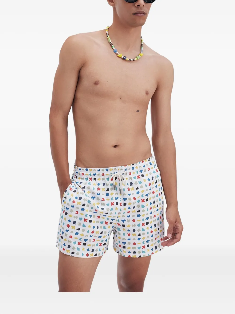 Arrels Barcelona Geometric-print Swim Shorts In Multi