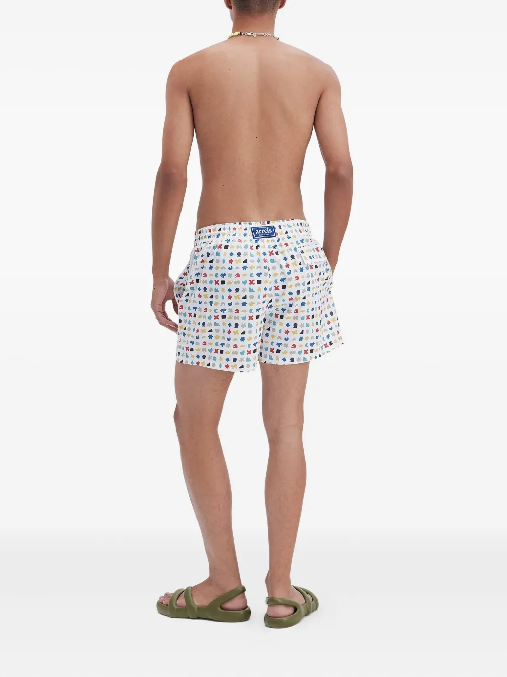 Arrels Barcelona Geometric-print Swim Shorts In Multi