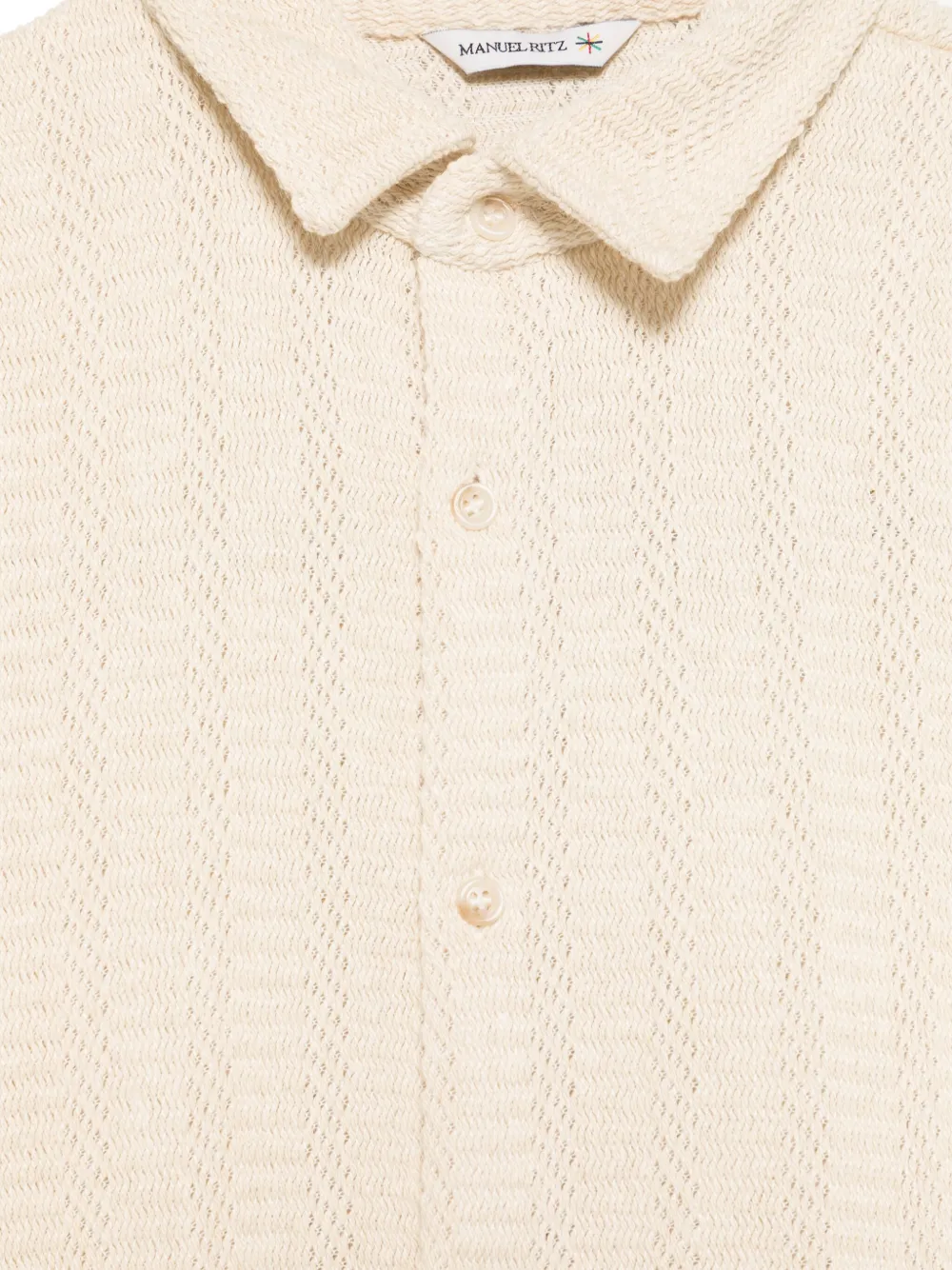 Manuel Ritz Poloshirt met textuur Beige