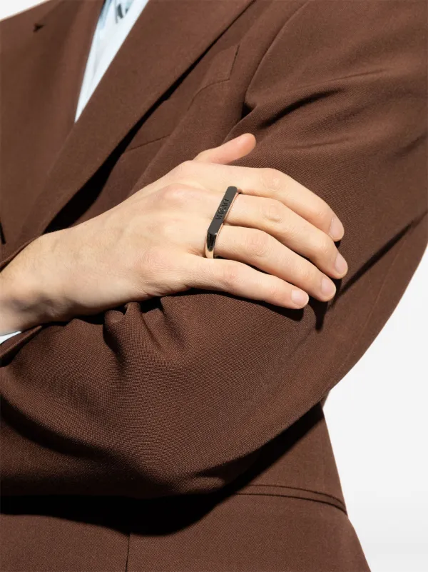 Versace logo-engraved Ring | Silver | FARFETCH HK