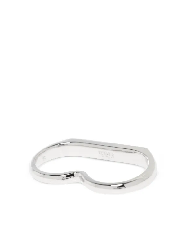 Versace★素敵!Silver Color l Logo Engraved Ring Versace logo-engraved Ring | Silver | FARFETCH HK