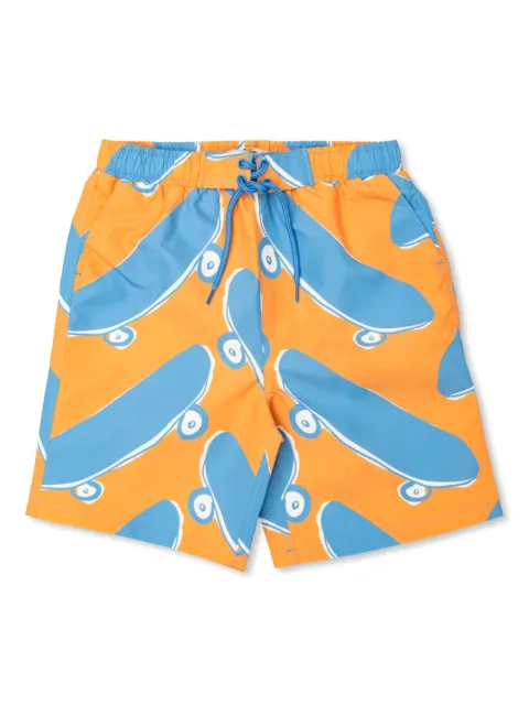 Stella McCartney Kids shorts de playa con estampado gráfico
