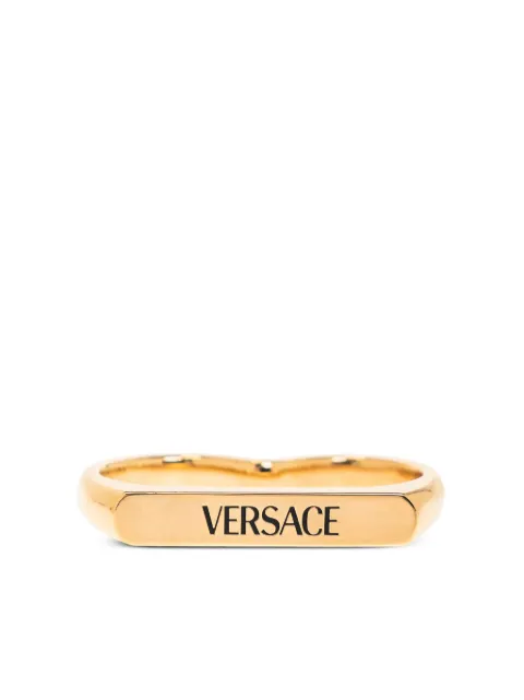 Versace logo-engraved ring 