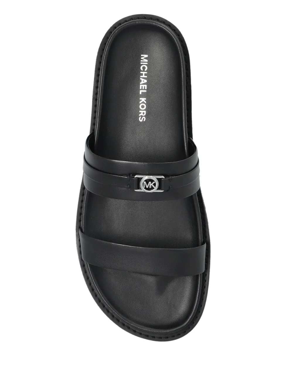 Michael Kors logo plaque slides Black