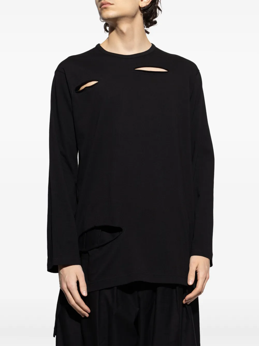 Yohji Yamamoto Jersey T-shirt Zwart