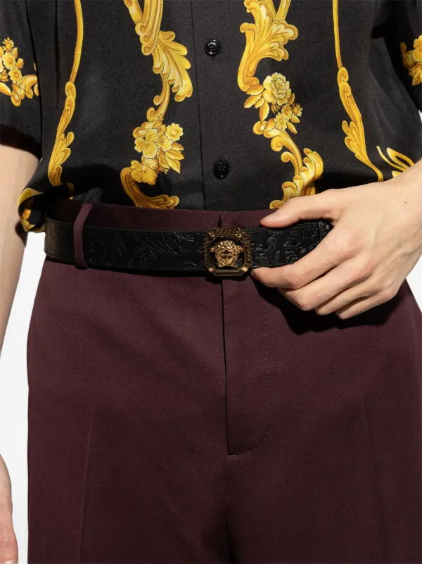 Versace Medussa Embossed Leather Belt Versace Medusa Embossed Leather Belt | Black | FARFETCH main image 4