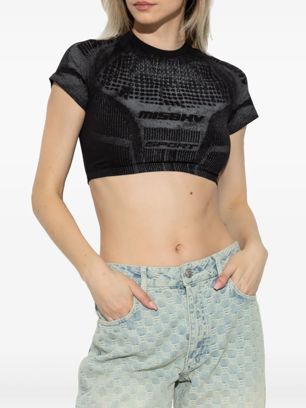 MISBHV Cropped T-shirt Zwart