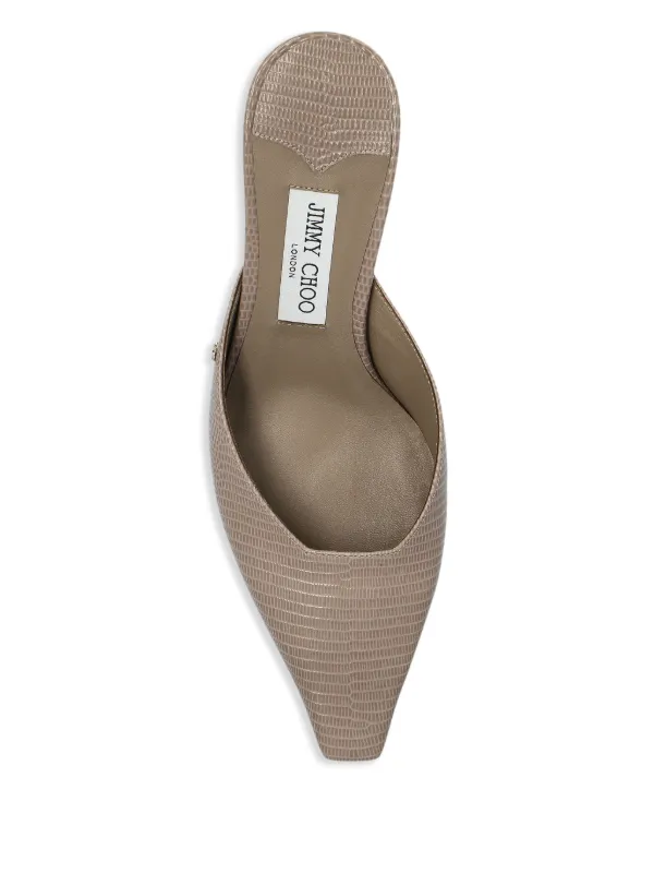 【Jimmy Choo】エレガントで快適な履き心地 Vivi ミュール 65mm JIMMY CHOO Vivi 65 embellished croc-effect leather mules