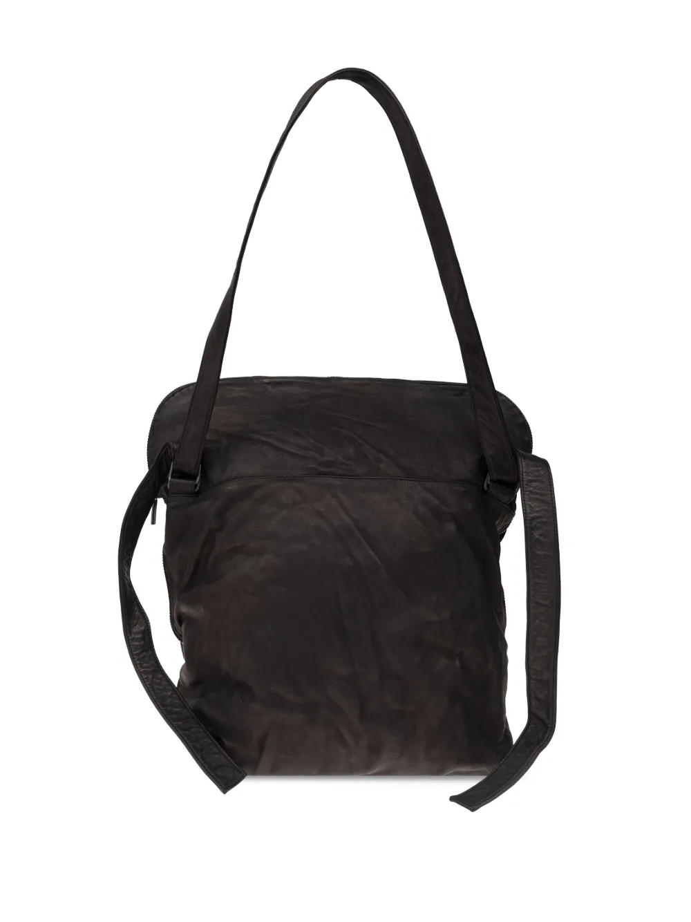 Yohji Yamamoto Leren shopper Zwart