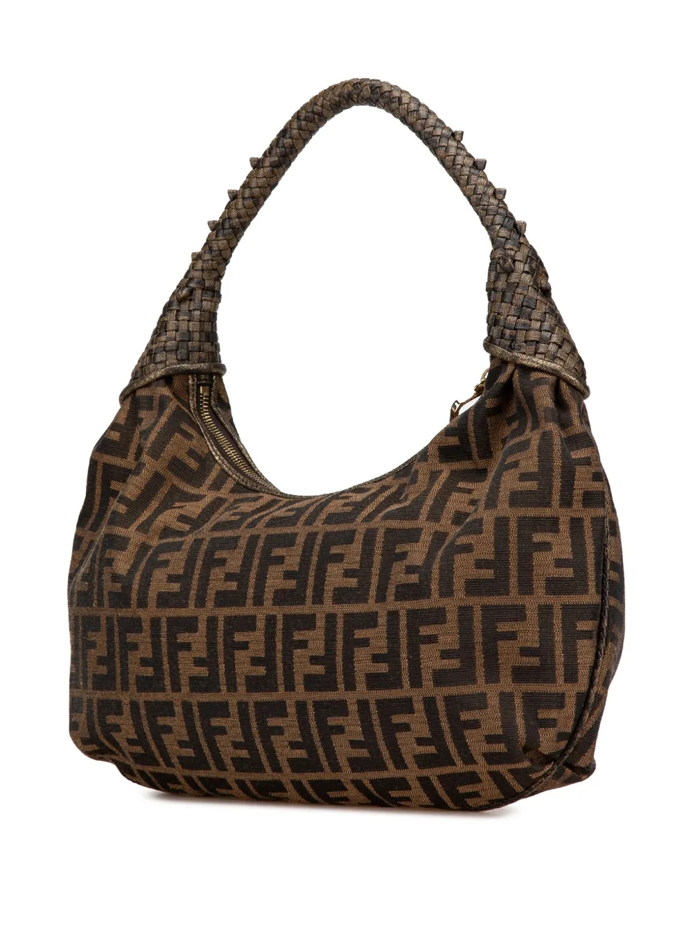 Fendi Pre-Owned 2010-2024 Zucca Canvas Spy hobo tas - Bruin