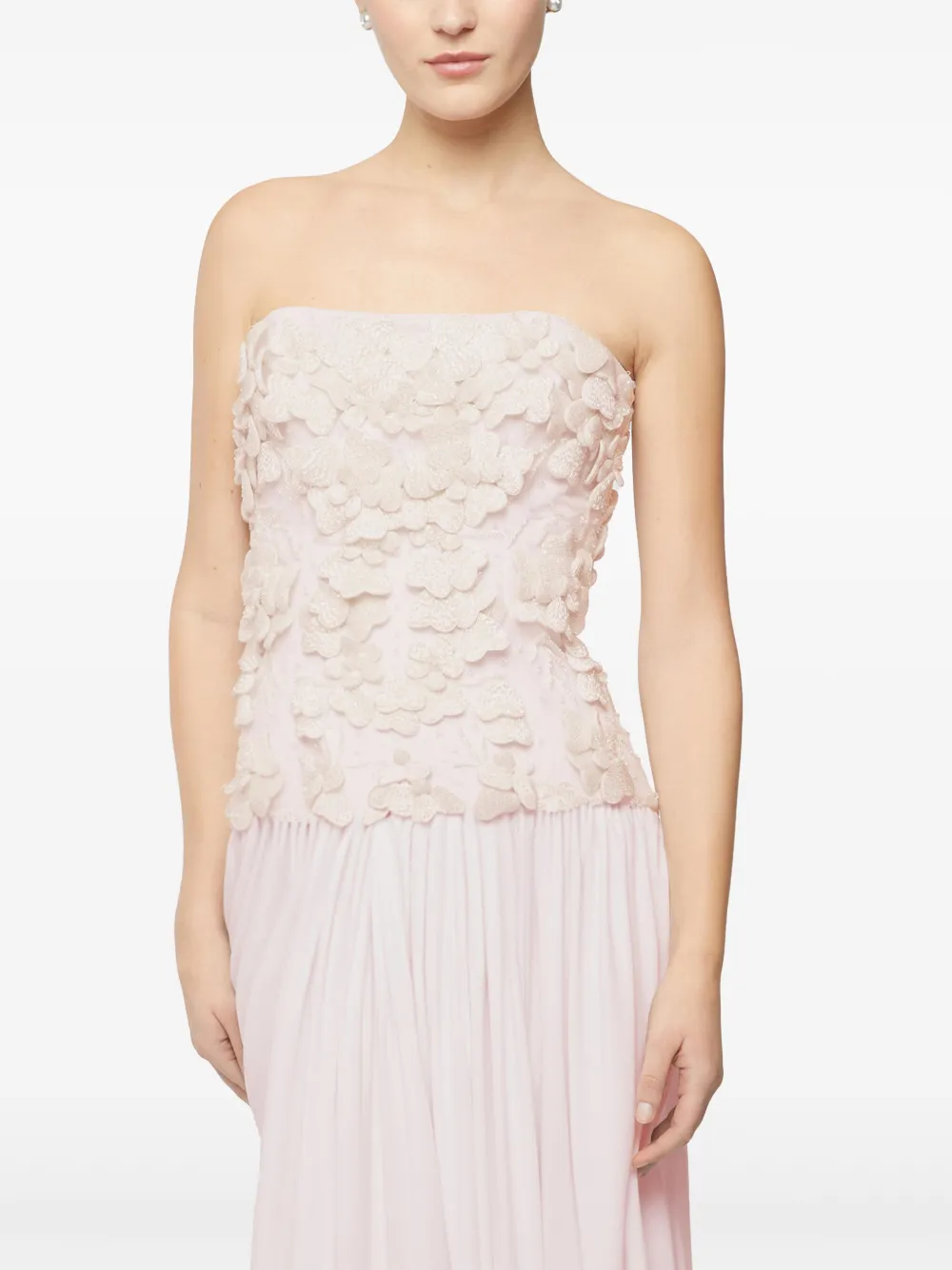 GENNY FLORAL-APPLIQUÉ MAXI DRESS