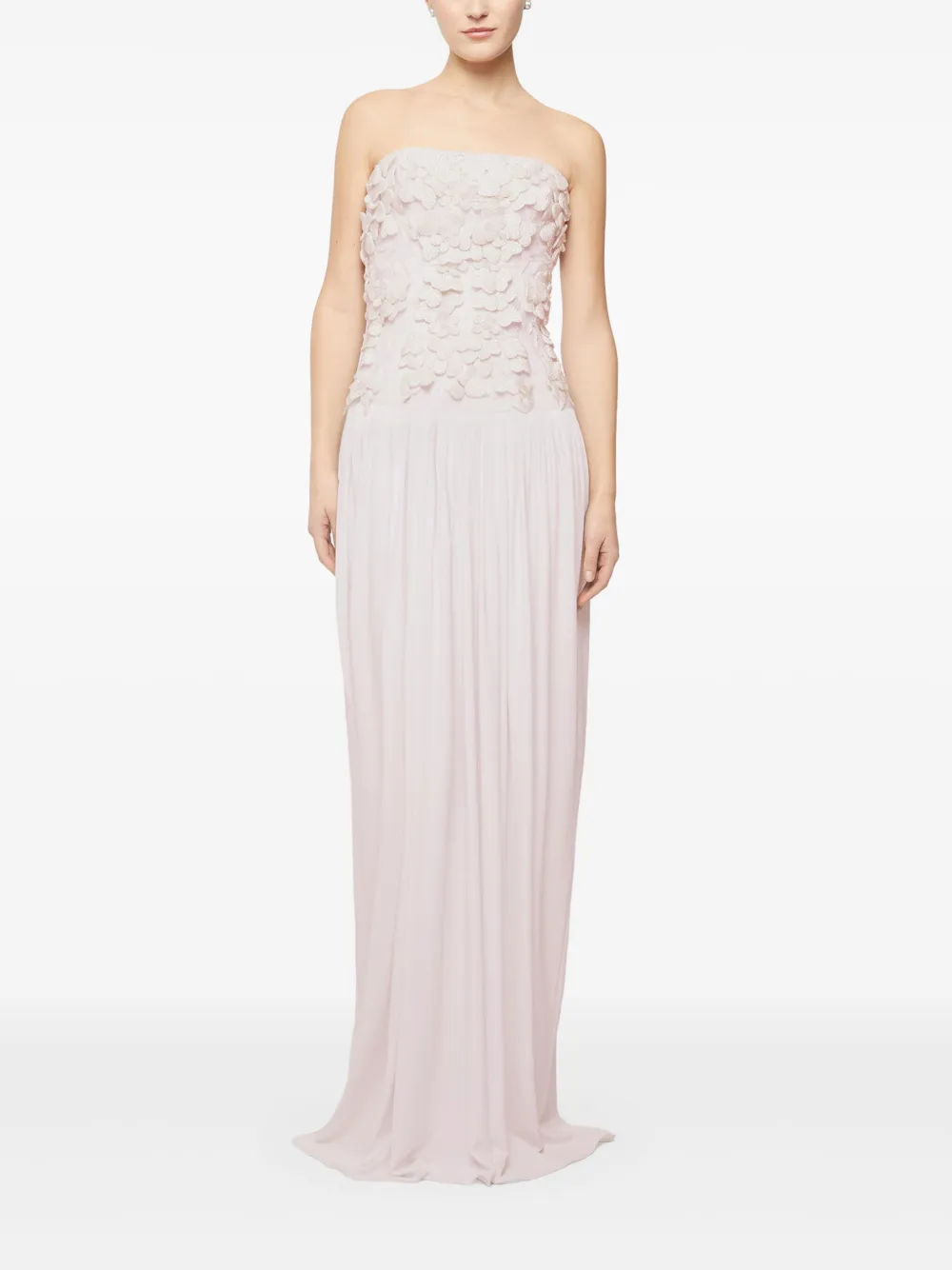 GENNY FLORAL-APPLIQUÉ MAXI DRESS