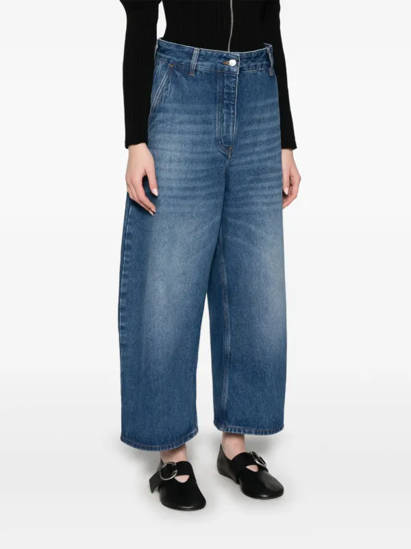 Studio Nicholson Chalco Cropped Jeans | Blue | FARFETCH