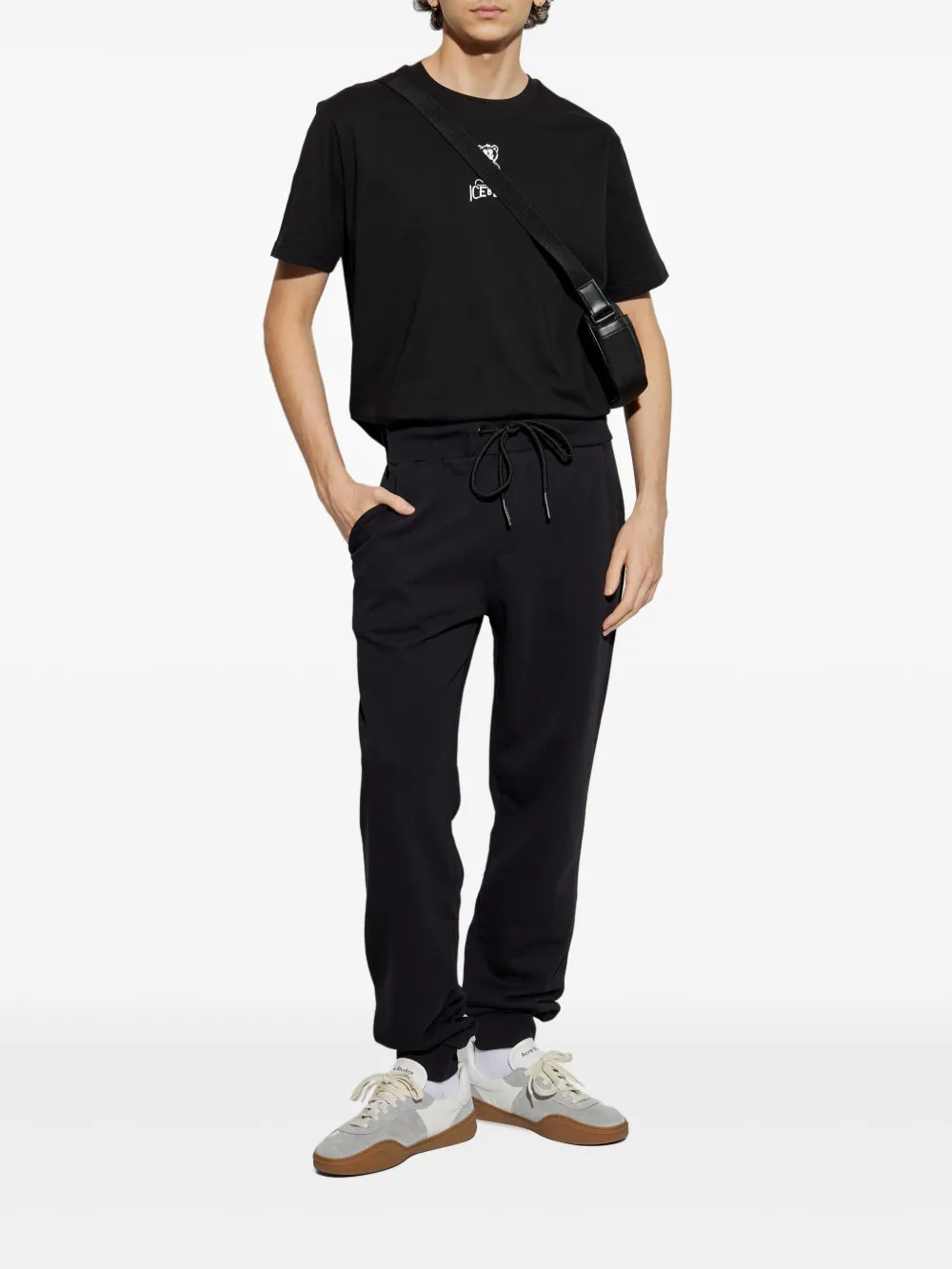 Iceberg logo-appliqué track pants - Zwart