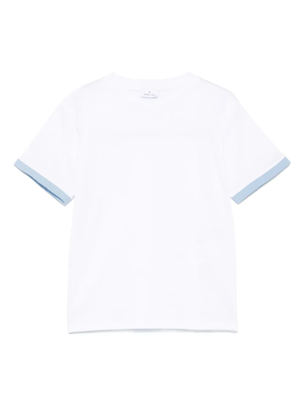 Manuel Ritz コントラストトリム Tシャツ - ホワイト Manuel Ritz コントラストトリム Tシャツ - ホワイト