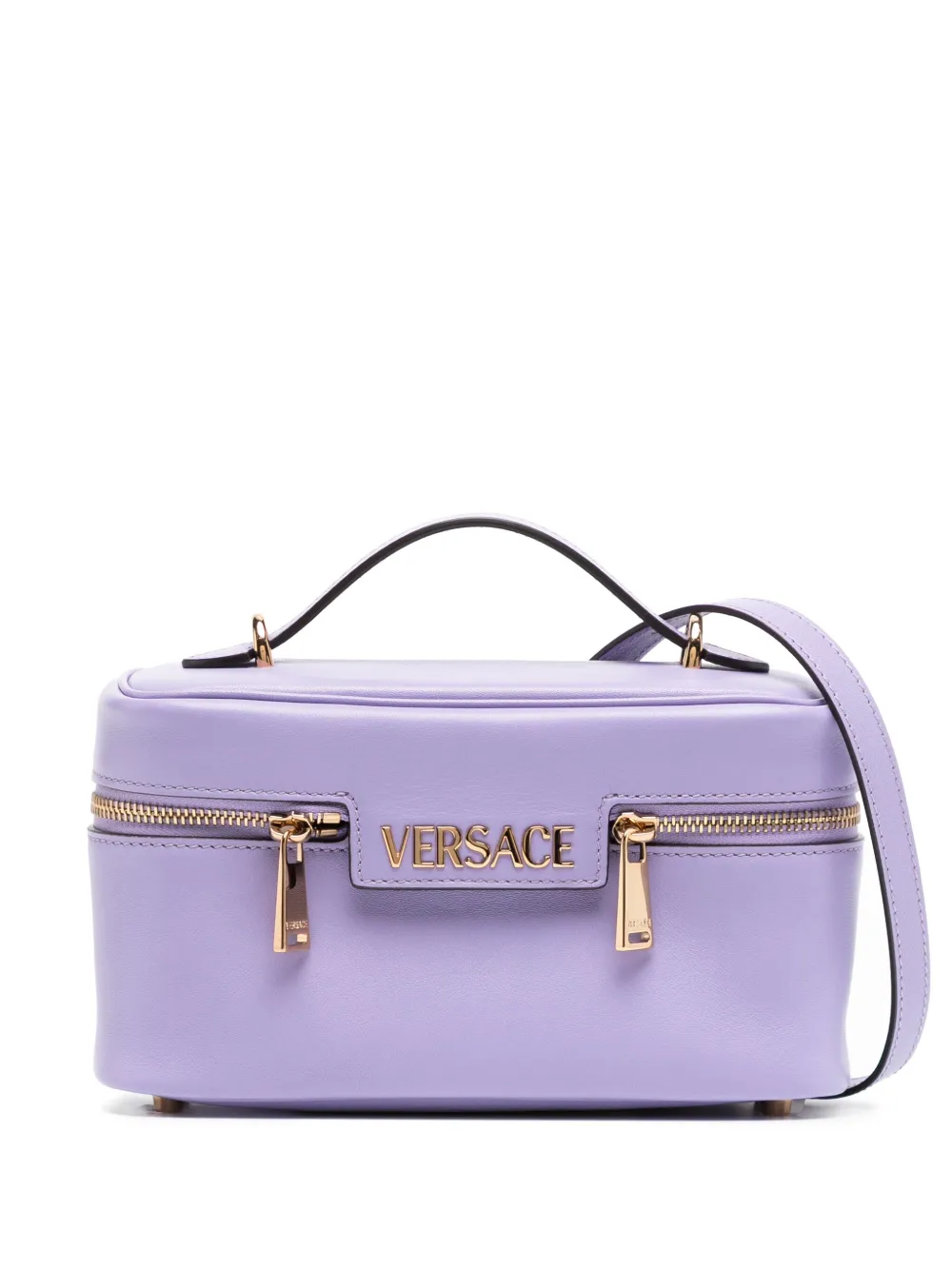 Versace Tag バニティバッグ - パープル Versace Tag バニティバッグ - パープル