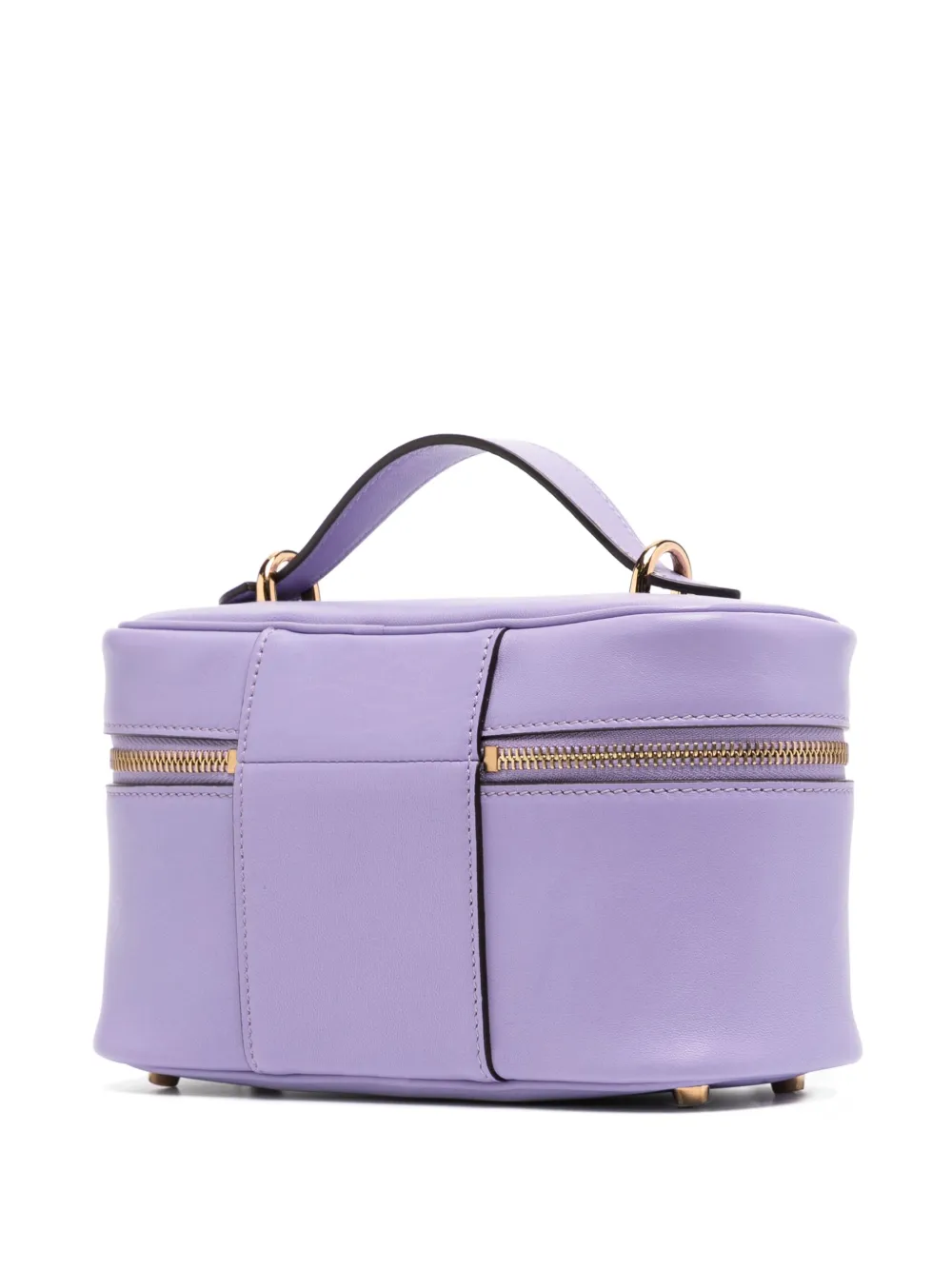 Versace Tag Vanity Bag In Purple