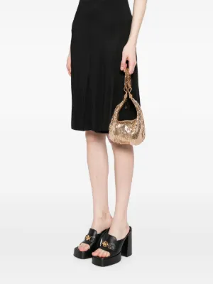 ♦VERSACE♦キルティングレザーミニショルダーバッグ Kleio キルティング ショルダーバッグ ブラック,ゴールド