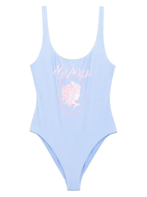 Versace traje de baño con logo estampado