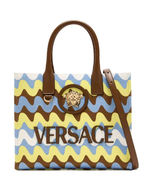 Versace wave-pattern tote bag