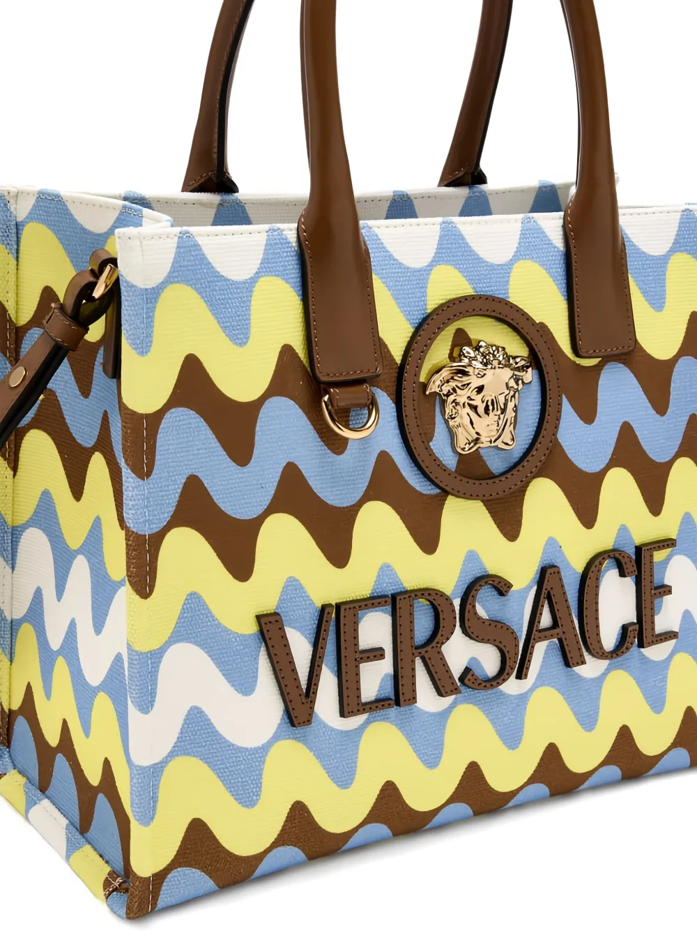 Versace Shopper met golvend patroon Bruin