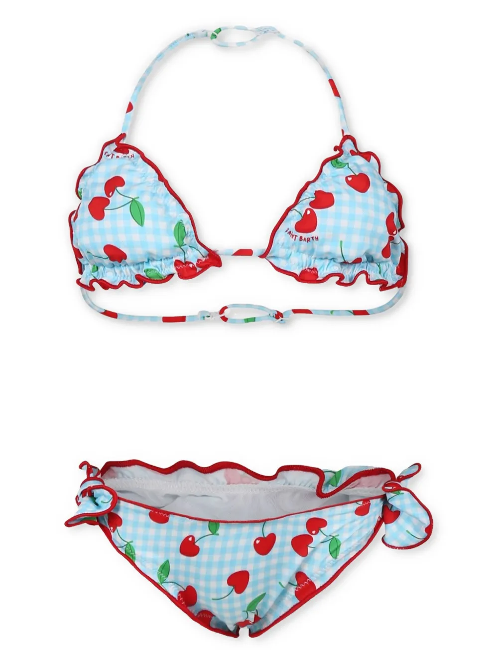 MC2 Saint Barth Kids Cris bikini met kersenprint Blauw