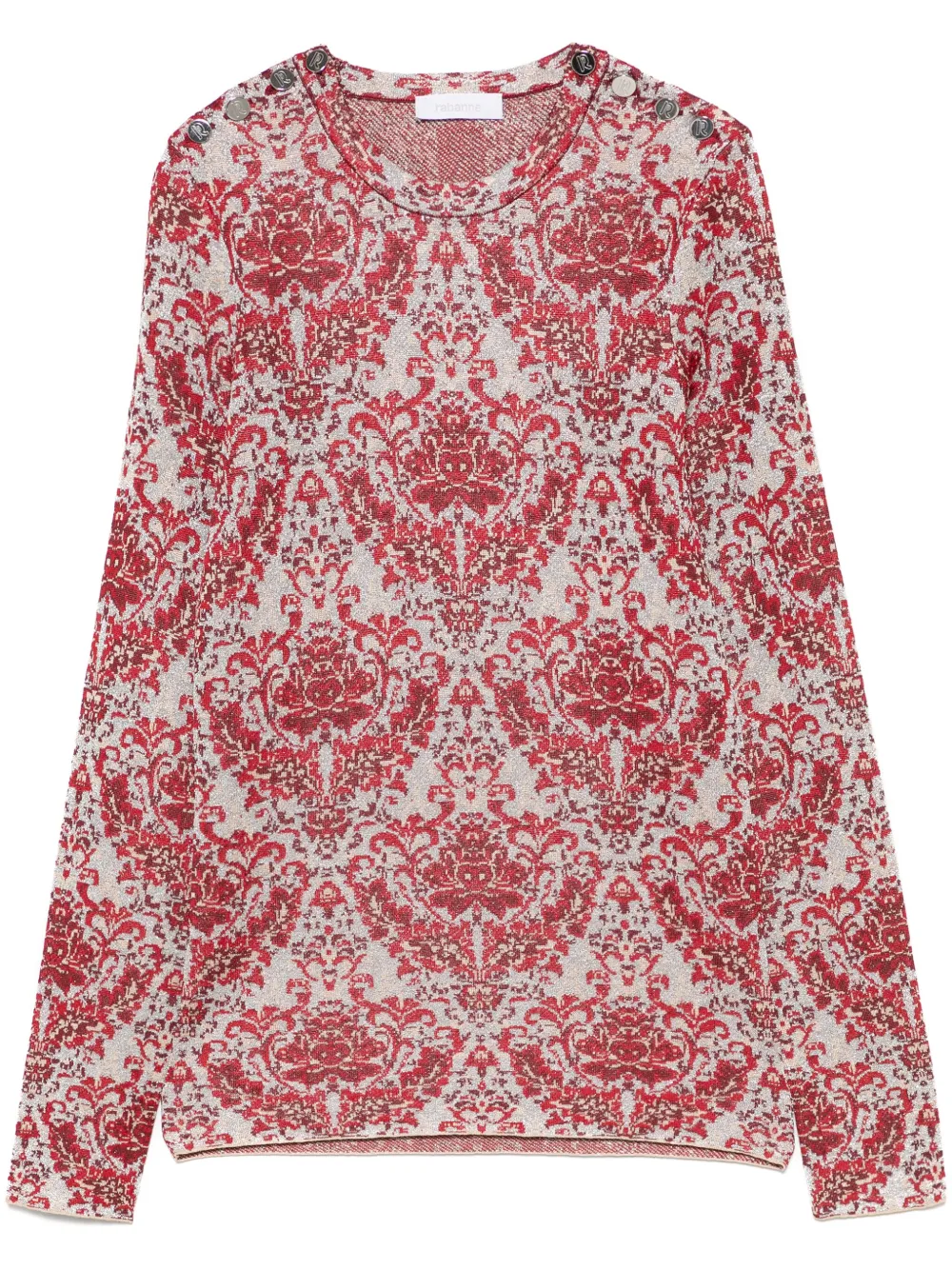 Rabanne Top met paisley-jacquard Zilver