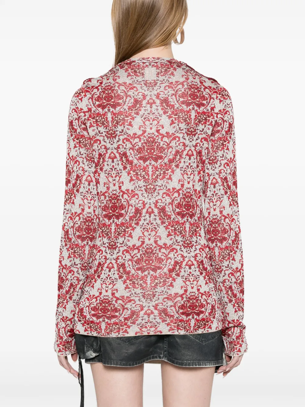 Rabanne Top met paisley-jacquard Zilver