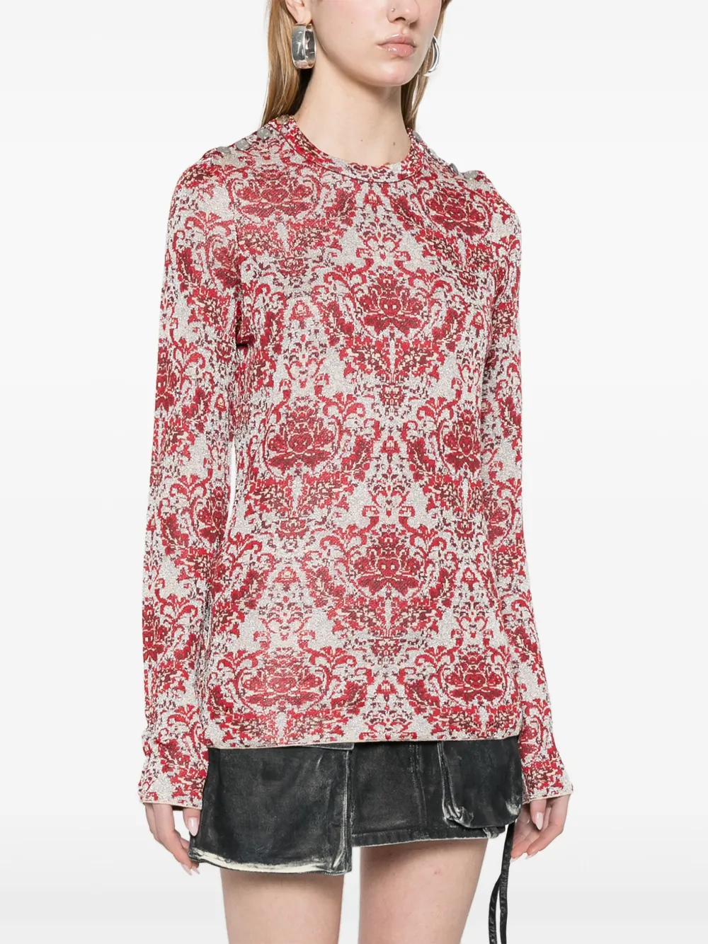 Rabanne Top met paisley-jacquard Zilver