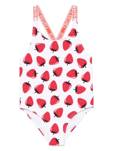 Stella McCartney Kids bañador con fresas estampadas